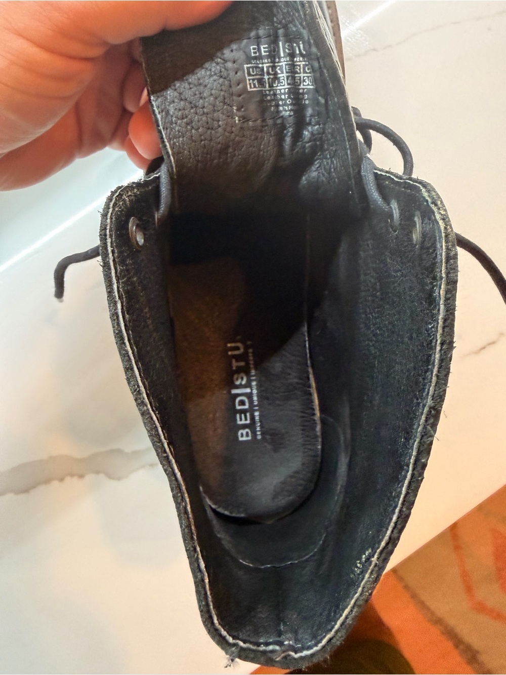 Bed Stu Black Leather Lace-Up Boots - Picture 4 of 11
